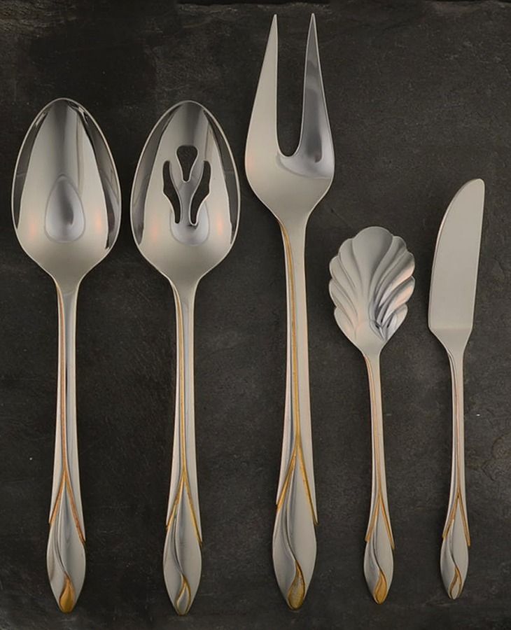Iris Gold (Stainless) 5 Piece Hostess Set by Yamazaki-1