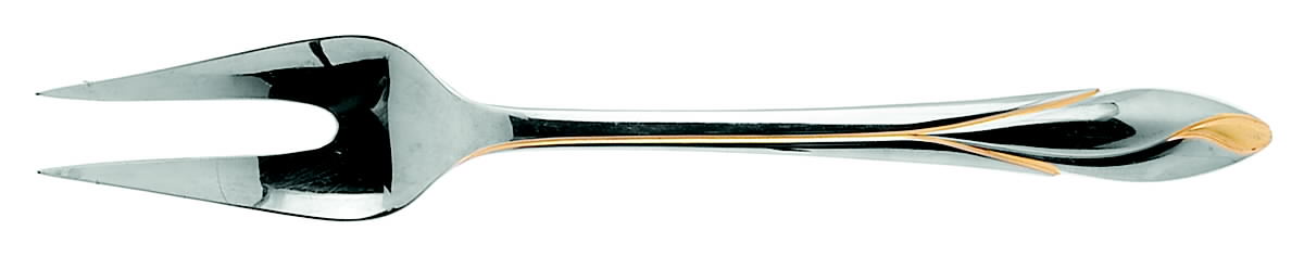 Iris Gold (Stainless) Large Solid Cold Meat Serving Fork by Yamazaki-1
