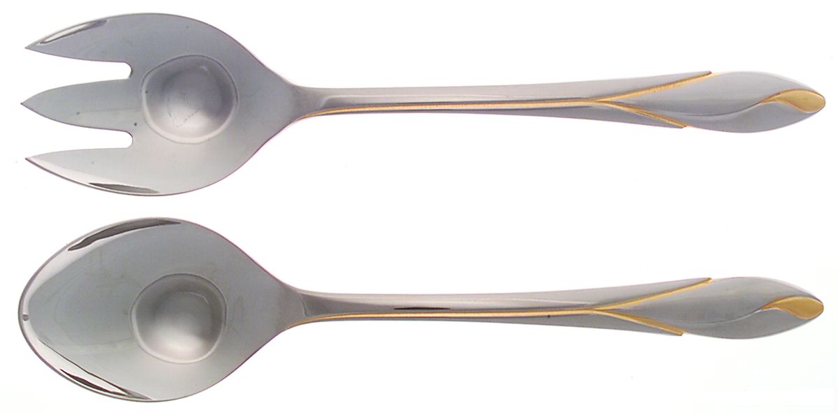 Iris Gold (Stainless) Solid Serving Set by Yamazaki-1