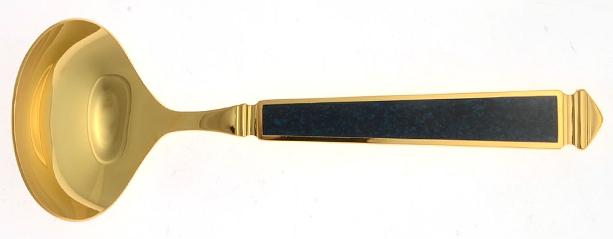 Krystallos-Blue (Gold Electroplate) Solid Gravy Ladle by Yamazaki-1