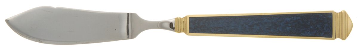 Krystallos-Blue (Stainless, Gold Accent) Flat Handle Master Butter Knife by Yamazaki-1