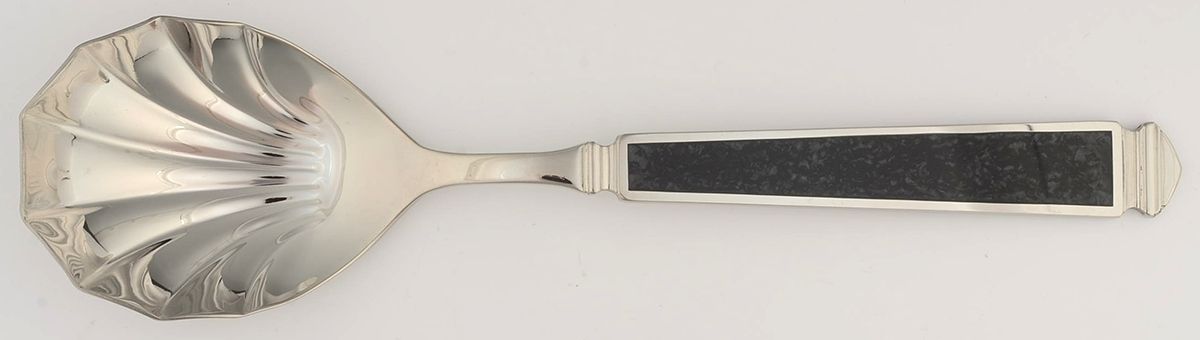 Krystallos-Black (Stainless, Glossy) Solid Serving Spoon by Yamazaki-1