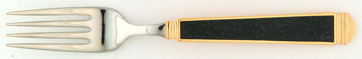 Krystallos-Black (Stainless, Gold Accent) Individual Salad Fork by Yamazaki-1