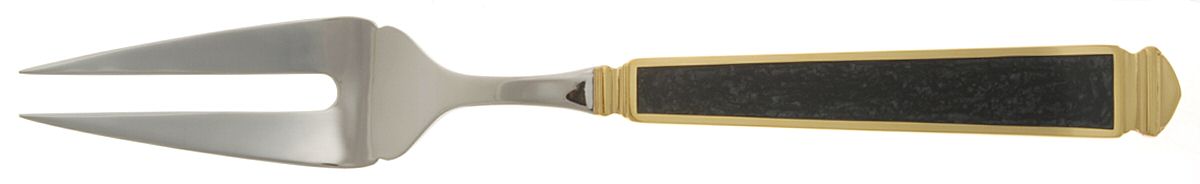 Krystallos-Black (Stainless, Gold Accent) Large Solid Cold Meat Serving Fork by Yamazaki-1