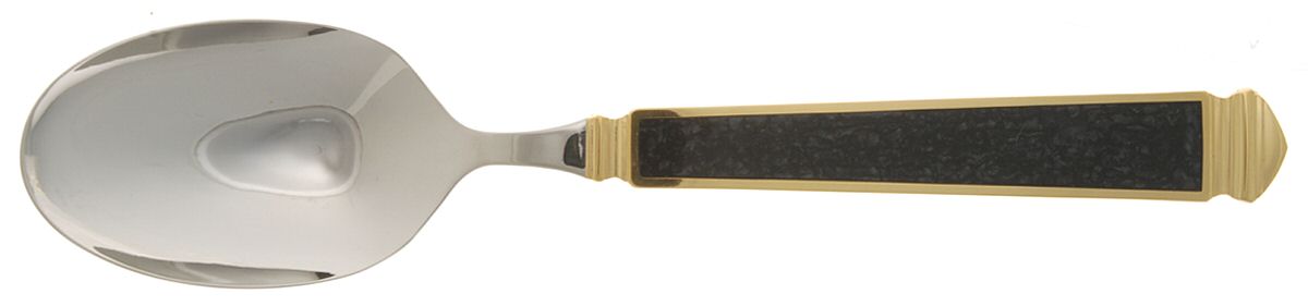 Krystallos-Black (Stainless, Gold Accent) Tablespoon (Serving Spoon) by Yamazaki-1