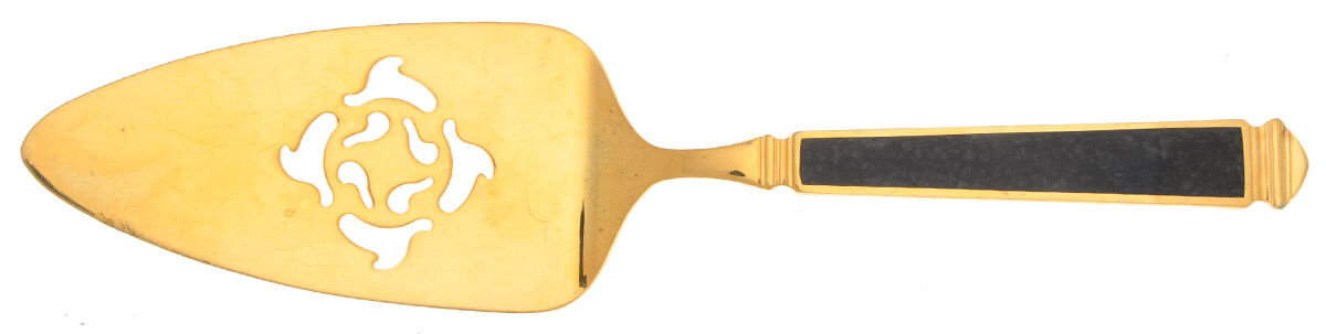 Krystallos-Black (Gold Electroplate) Solid Pastry Server by Yamazaki-1