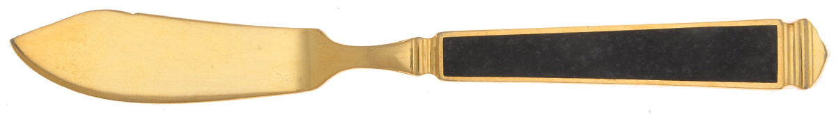 Krystallos-Black (Gold Electroplate) Flat Handle Master Butter Knife by Yamazaki-1
