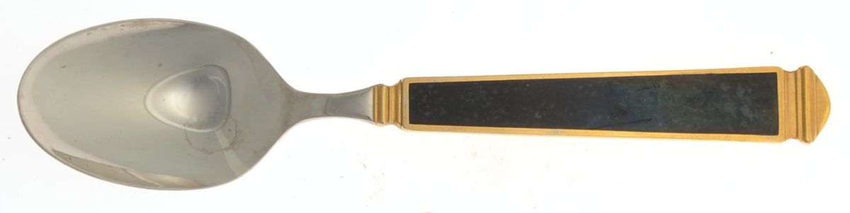 Krystallos-Black (Gold Electroplate) Teaspoon by Yamazaki-1
