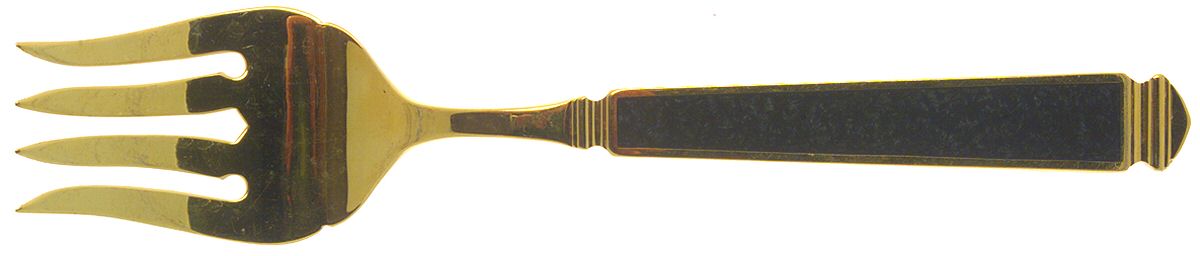 Krystallos-Black (Gold Electroplate) Solid Serving Fork by Yamazaki-1