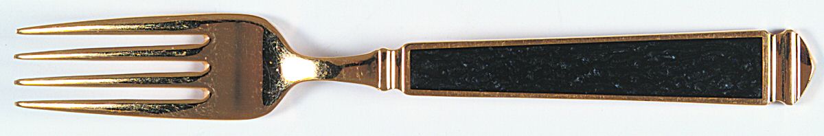 Krystallos-Black (Gold Electroplate) Individual Salad Fork by Yamazaki-1