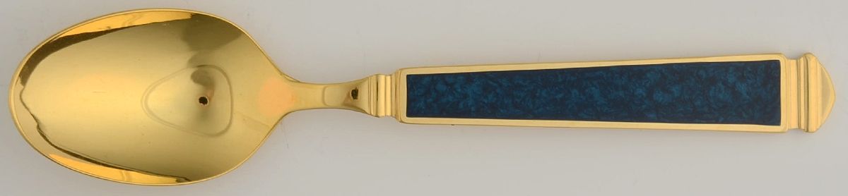 Krystallos-Cobalt Blue (Gold Electroplate) Teaspoon by Yamazaki-1