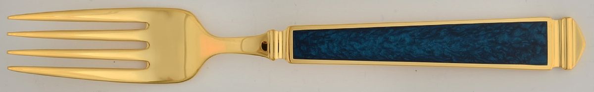 Krystallos-Cobalt Blue (Gold Electroplate) Individual Salad Fork by Yamazaki-1