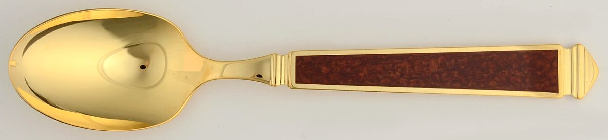 Krystallos-Cinnabar (Gold Electroplate) Place/Oval Soup Spoon by Yamazaki-1