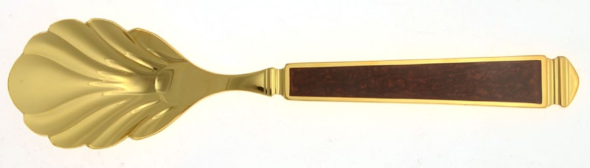 Krystallos-Cinnabar (Gold Electroplate) Sugar Shell Spoon by Yamazaki-1