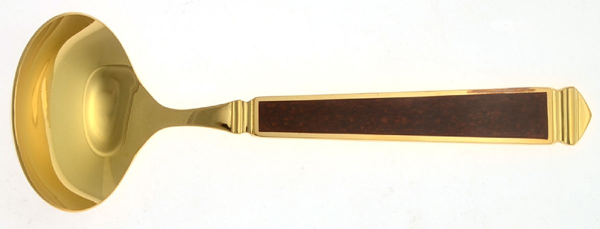 Krystallos-Cinnabar (Gold Electroplate) Solid Gravy Ladle by Yamazaki-1