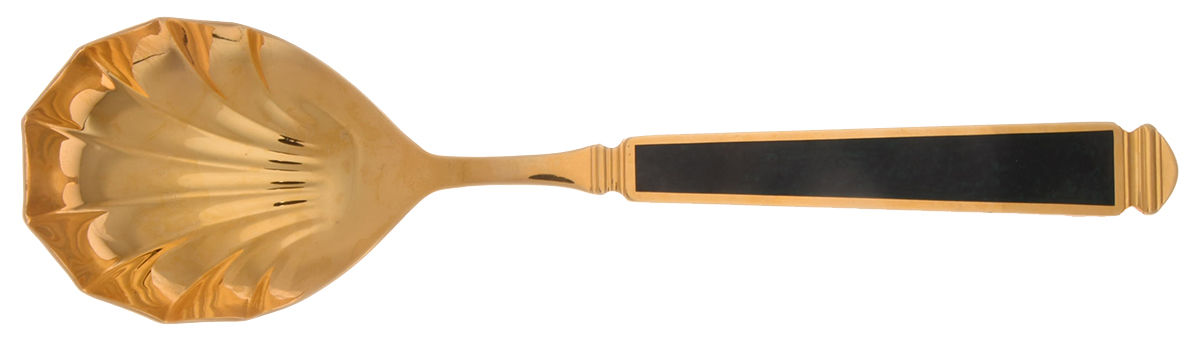 Krystallos-Malachite (Gold Electroplate) Solid Serving Spoon by Yamazaki-1