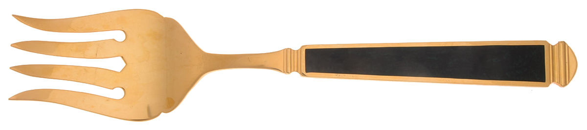 Krystallos-Malachite (Gold Electroplate) Solid Serving Fork by Yamazaki-1
