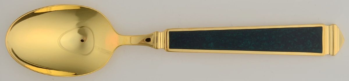 Krystallos-Malachite (Gold Electroplate) Teaspoon by Yamazaki-1