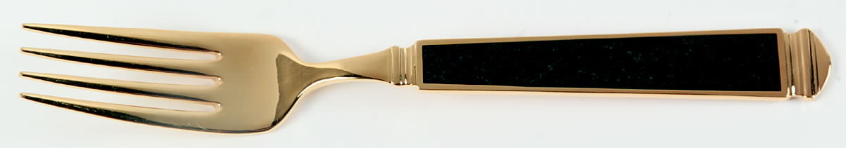 Krystallos-Malachite (Gold Electroplate) Individual Salad Fork by Yamazaki-1