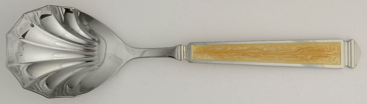 Krystallos-Pearl (Stainless) Solid Serving Spoon by Yamazaki-1