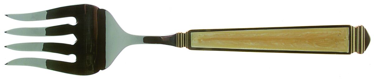 Krystallos-Pearl (Stainless, Gold Accent) Solid Serving Fork by Yamazaki-1
