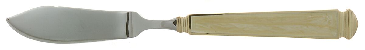 Krystallos-Pearl (Stainless, Gold Accent) Flat Handle Master Butter Knife by Yamazaki-1