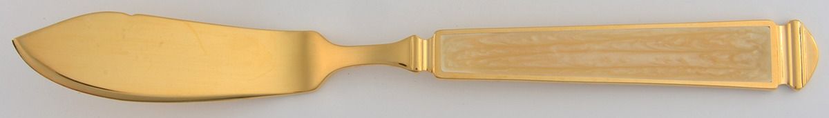 Krystallos-Pearl (Gold Electroplate) Flat Handle Master Butter Knife by Yamazaki-1