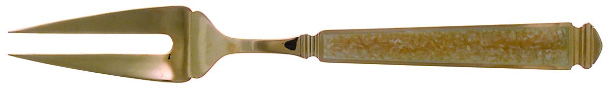 Krystallos-Pearl (Gold Electroplate) Large Solid Cold Meat Serving Fork by Yamazaki-1