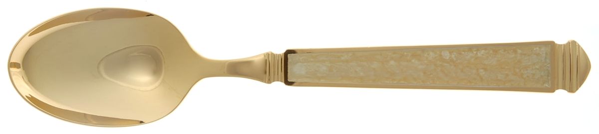Krystallos-Pearl (Gold Electroplate) Place/Oval Soup Spoon by Yamazaki-1