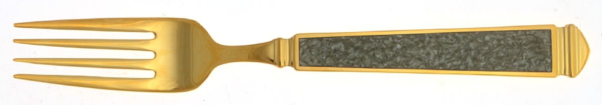 Krystallos-Slate Blue (Gold Electroplate) Individual Salad Fork by Yamazaki-1