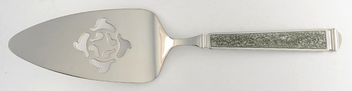 Krystallos-Slate Blue (Stainless) Solid Pastry Server by Yamazaki-1