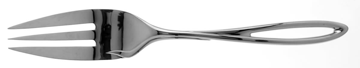 L'Fleur (Stainless, Glossy) Large Solid Cold Meat Serving Fork by Yamazaki-1