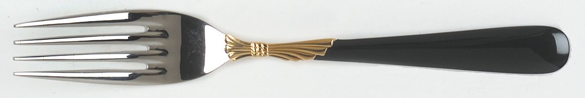 Lindi (Stainless-Black Handle-Gold Accent) Individual Salad Fork by Yamazaki-1