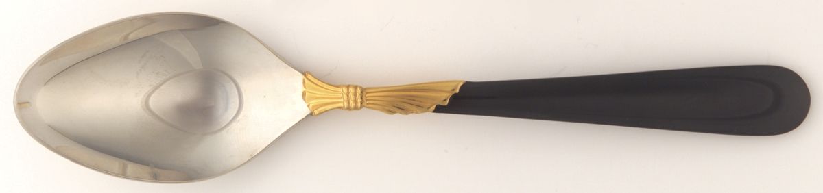 Lindi (Stainless-Black Handle-Gold Accent) Teaspoon by Yamazaki-1