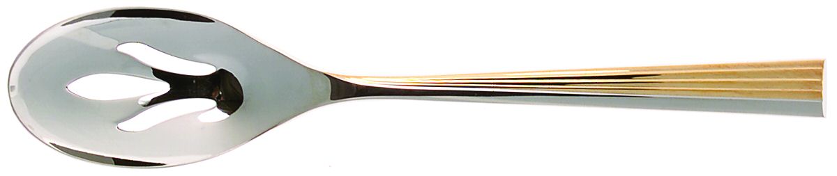 Linear-Gold (Stainless, Gold Accent) Pierced Tablespoon (Serving Spoon) by Yamazaki-1