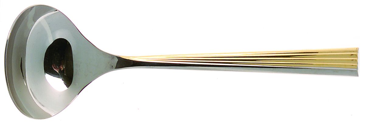 Linear-Gold (Stainless, Gold Accent) Solid Gravy Ladle by Yamazaki-1