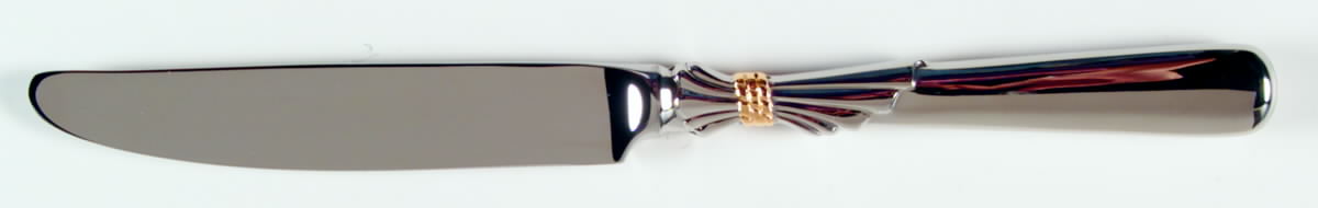 Lindi (Stainless, Gold Knot Accent) New French Hollow Knife by Yamazaki-1