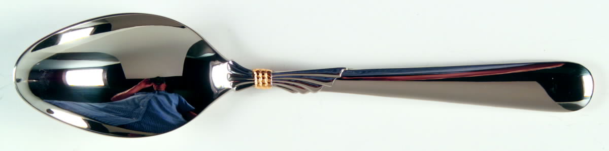 Lindi (Stainless, Gold Knot Accent) Place/Oval Soup Spoon by Yamazaki-1