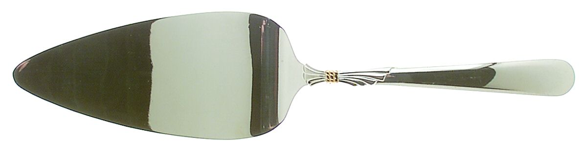 Lindi (Stainless, Gold Knot Accent) Solid Pastry Server by Yamazaki-1