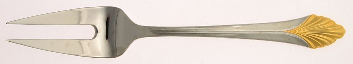 Monique Gold (Stainless-Gold Accent) Medium Solid Cold Meat Serving Fork by Yamazaki-1