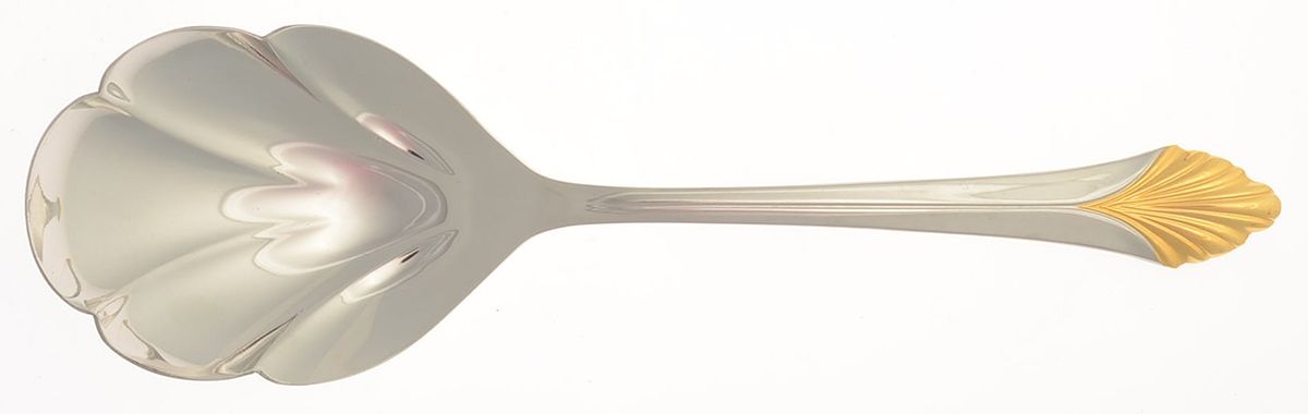 Monique Gold (Stainless-Gold Accent) Solid Serving Spoon by Yamazaki-1