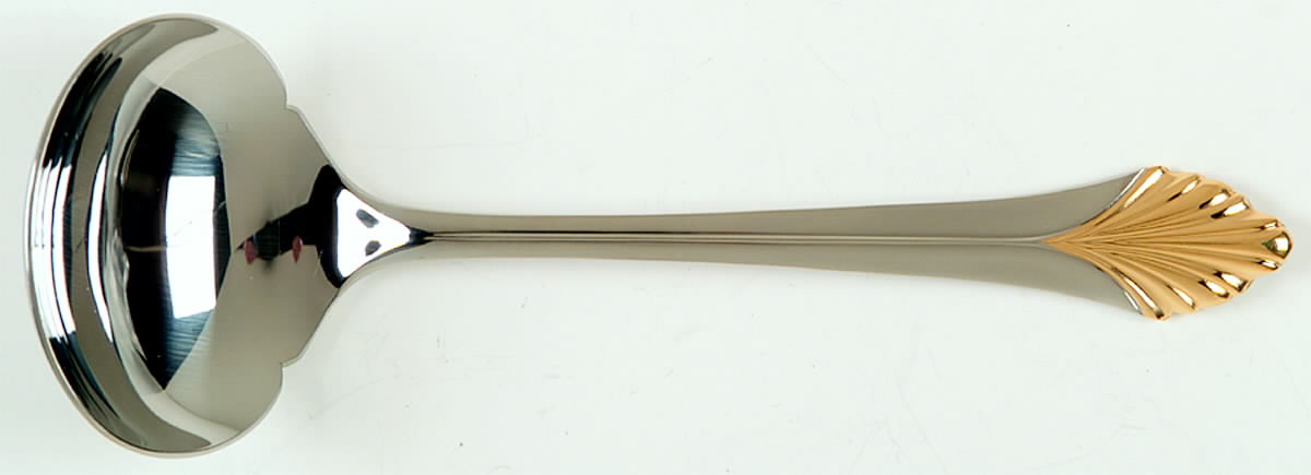 Monique Gold (Stainless-Gold Accent) Solid Gravy Ladle by Yamazaki-1