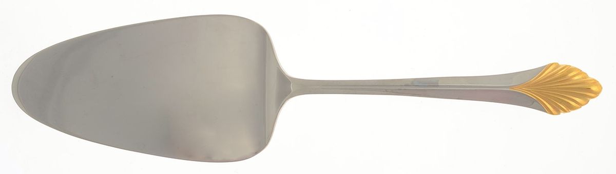 Monique Gold (Stainless-Gold Accent) Solid Pastry Server by Yamazaki-1