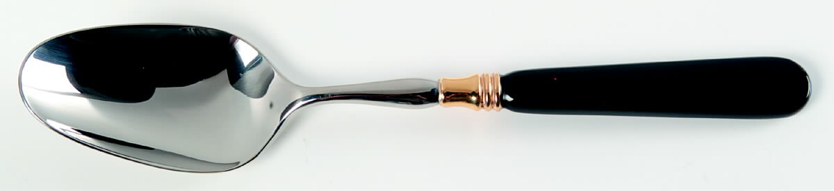 Old Denmark-Black (Stainless, Gold Accent) Place/Oval Soup Spoon by Yamazaki-1