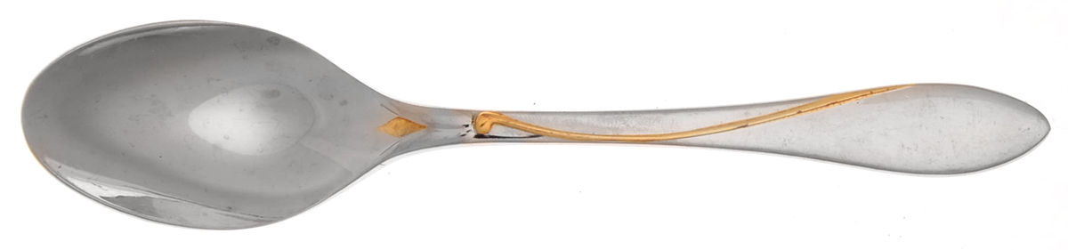 Raceme (Stainless, Gold Accent) Five O'Clock Teaspoon by Yamazaki-1
