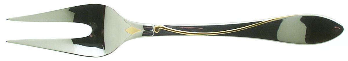 Raceme (Stainless, Gold Accent) Large Solid Cold Meat Serving Fork by Yamazaki-1