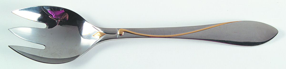Raceme (Stainless, Gold Accent) Solid Serving Fork by Yamazaki-1