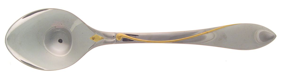 Raceme (Stainless, Gold Accent) Solid Serving Spoon by Yamazaki-1
