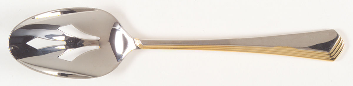 Ramona Gold (Stainless) Pierced Tablespoon (Serving Spoon) by Yamazaki-1