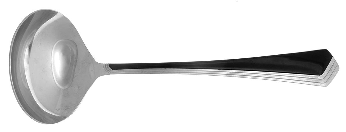 Ramona (Stainless-Black Accent) Solid Gravy Ladle by Yamazaki-1